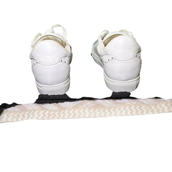 Zadig & Voltaire Flash Studded White Leather Sneakers | Size 40 (9) - Picture 6 of 9